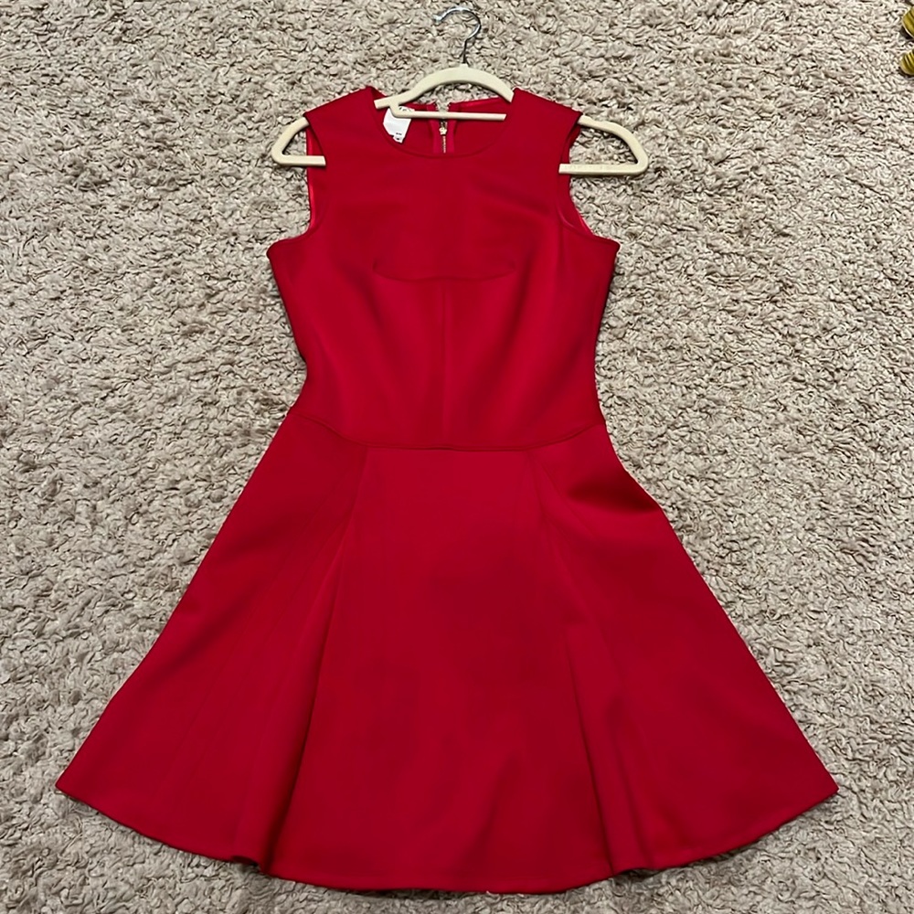 Ali Ro Fit-and-Flare Pointe Sleeveless Dress Red Cranberry 4